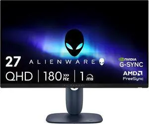 Alienware 27 Gaming Monitor - AW2725DM - 27-inch QHD 180Hz 1ms Display, IPS, NVIDIA G-SYNC, AMD Freesync, VESA AdaptiveSync.
