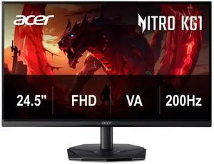 Acer Nitro 24.5 Full HD (1920 x 1080) Gaming Monitor, AMD FreeSync Premium Technology, 200Hz, 1ms (VRB), Black, KG251Q X0biip Acer Nitro 24.5 Full HD (1920 x 1080) Gaming Monitor, AMD FreeSync Premium Technology, 200Hz, 1ms (VRB), Black, KG251Q X0biip