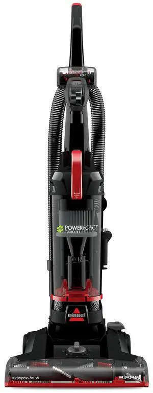 BISSELL PowerForce Helix Turbo Pet, Bagless, Upright Vacuum, Pet Friendly, Specialized Pet TurboBrush Tool, Wide Cleaning Path, Easy Empty Large Capacity Dirt tank, 3332, Black & Red BISSELL PowerForce Helix Turbo Pet, Bagless, Upright Vacuum, Pet Friendly, Specialized Pet TurboBrush Tool, Wide Cleaning Path, Easy Empty Large Capacity Dirt tank, 3332, Black & Red