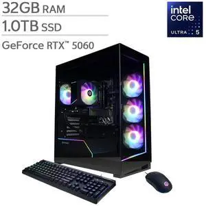 CyberPowerPC Gamer Xtreme Gaming Desktop - Intel Core Ultra 5 225F - GeForce RTX 5060 - 32GB RAM - 1TB SSD - Windows 11 CyberPowerPC Gamer Xtreme Gaming Desktop - Intel Core Ultra 5 225F - GeForce RTX 5060 - 32GB RAM - 1TB SSD - Windows 11