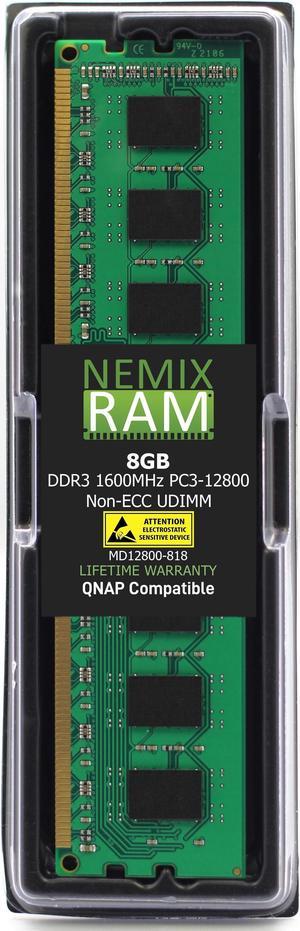 QNAP RAM-8GDR3-LD-1600 8GB DDR3 1600MHz PC3-12800 UDIMM 1Rx8 Compatible Memory