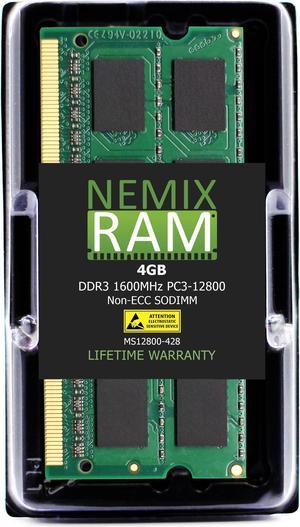 NEMIX RAM 4GB DDR3 1600MHz PC3-12800 Non-ECC SODIMM Compatible with HPE System RP7 Model 7800