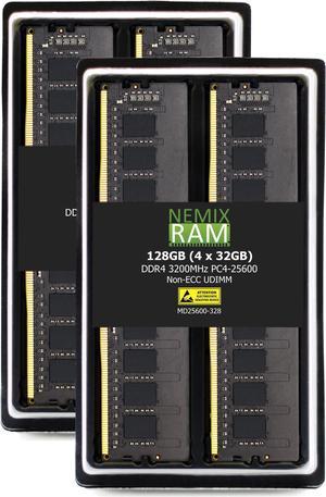 NEMIX RAM 128GB (4 x 32GB) DDR4 3200MHz PC4-25600  Compatible with GIGABYTE B550-AORUS Motherboard