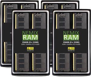 NEMIX RAM 256GB (8X32GB) DDR5 5200MHZ PC5-41600 2Rx8 1.1V 288-PIN ECC Unbuffered UDIMM Memory KIT