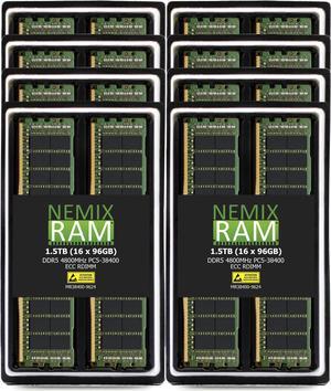 NEMIX RAM 1.5TB (16X96GB) DDR5 4800MHZ PC5-38400 2Rx4 1.1V CL40 288-PIN ECC RDIMM Registered Server Memory KIT Compatible with THINKMATE Supermicro SuperServer 621P-TR, 621P-TRT SuperServer 221P-C9R
