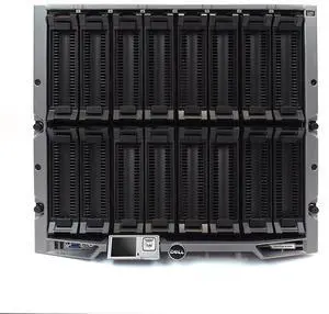 Dell EMC PowerEdge M1000e Blade Enclosure - 16 Half-Height or 8 Full-Height Dell M-Series Blades, 2x CMCs, 1x KVM, 6PSUs, 9 Fans, 2x 10G-PTM, Midplane v1.1