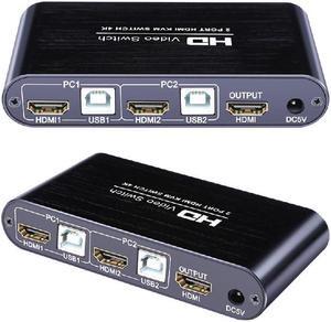 KLM switch 2 ports Video Switcher 4K USB switch KVM VGA splitter box to share printer keyboard mouse KVM  CGA switch