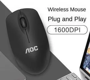 Computer Wireless Mouse, 2.4G Wireless Mouse Portable Mobile Optical Mouse with USB Receiver, Designed for PC, Desktop, Laptop (Black)