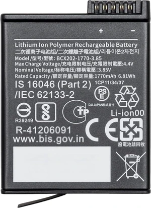 New BCX202-1770-3.85 1770mAh 6.81Wh Li-Polymer Battery for DJI Osmo Action 3 / Action 4 Direct Replacement for DJI BCX202 Grade A Cells New BCX202-1770-3.85 1770mAh 6.81Wh Li-Polymer Battery for DJI Osmo Action 3 / Action 4 Direct Replacement for DJI BCX202 Grade A Cells