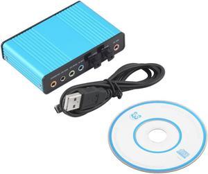 USB 6 Channel 5.1 Audio External Optical Sound Card Adapter For PC Laptop Skype   blue