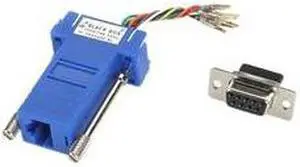 Black Box DB9 Colored Modular Adapter (Unassembled), Female to RJ-45, 8-Wire, Blue
