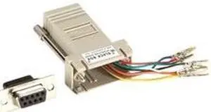 Black Box DB9 Colored Modular Adapter (Unassembled), Female to RJ-45, 8-Wire, Gray