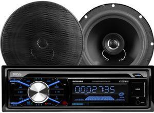 BOSS Audio 656BCK 508UAB CD/MP3 AM/FM Receiver With USB and SD Memory Card Ports Plus one Pair of 6.5" Speakers