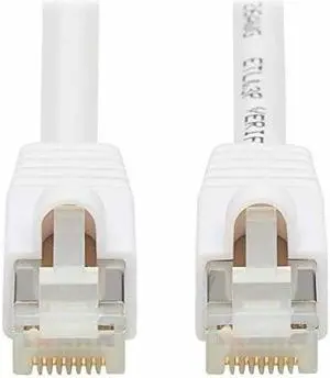 TRIPP LITE N262AB-014-WH 14 ft. Cat 6A White Safe-IT Cat6a 10G Certified Snagless Antibacterial S/FTP Ethernet Cable (RJ45 M/M), PoE, White