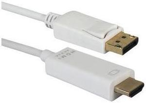 QVS DPHD-03W DisplayPort to HDMI 4K Digital A/V White Cable