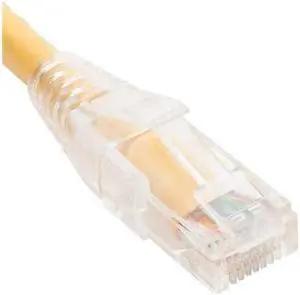 PATCH CORD CAT6 CLEAR BOOT 1' YELLOW