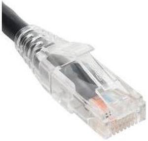 PATCH CORD, CAT5e, CLEAR BOOT, 3' BLACK