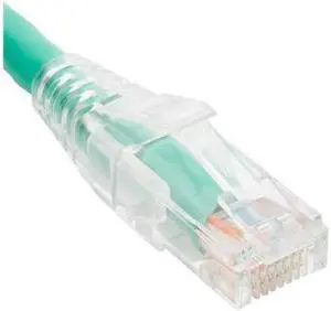 PATCH CORD CAT6 CLEAR BOOT 1' GREEN