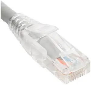 PATCH CORD CAT6 CLEAR BOOT 1' GRAY