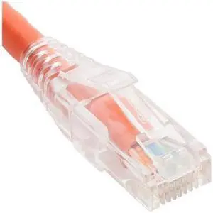 PATCH CORD CAT6 CLEAR BOOT 1' ORANGE