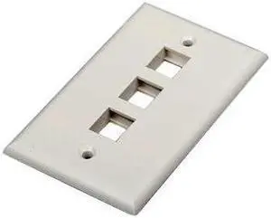 3 PORT FACE PLATE WHITE