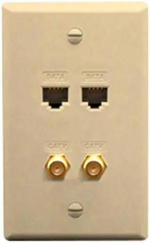 ICC ICRDS2F5IV FACEPLATE IDC 2 DATA AND 2 F TYPE IVORY
