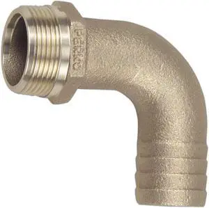PERKO 1 1/4 PIPE TO HOSE ADAPTER 90 DEGREE BRONZE