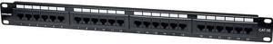 Intellinet Cat5e UTP 24-Port Patch Panel, 1U - Compatible with both 110 and Krone punch-down tools