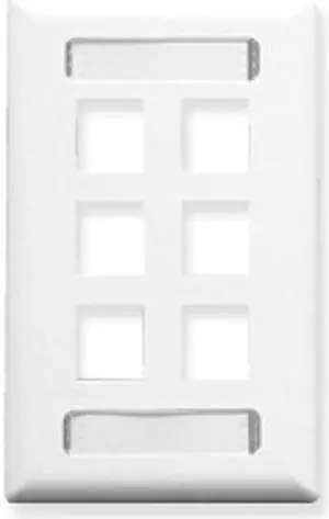 Icc ICC-IC107S06WH Faceplate With Station Id - 6 Port - ICC-IC107S06WH