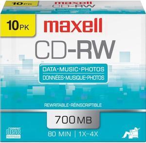 MAXELL 630011 MAXELL CD-RW 10 PACK 700MB/80