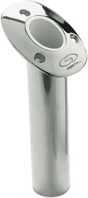 CE SMITH FLUSH MT ROD HOLDER SILVER STAINLESS 9" DEP 30 DEG