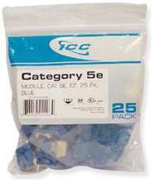 ICC IC107E5CBL EZ ; Style Category 5e RJ45 Modular Jack; 8P8C, Blue, 25/Pack