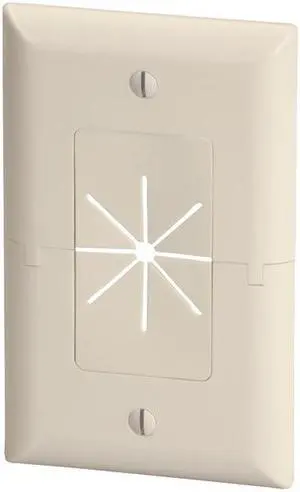 DataComm Electronics 45-0017-LA Split Style TV Plate with Flexible AV/HDMI Cable Pass-Through