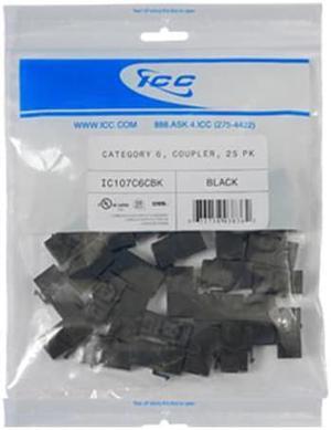 MODULE, COUPLER, CAT 6 25 PK, BLACK