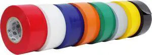 WOD EL-766AW Professional Grade Electrical Tape General Purpose Rainbow UL/CSA listed core: 1.5 inch X 66 ft - Use At No More Than 600V & 176F (Pack of 8)