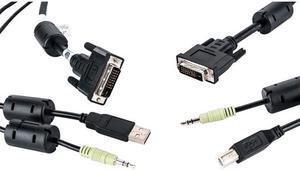 Avocent CBL0151 Cybex - Video / Usb / Audio Cable - Stereo Mini Jack, Usb Type B, Dvi-D (M) To Usb, Stereo Mini Jack, Dvi-D (M) - 10 Ft