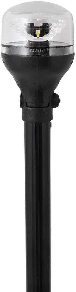 Attwood Lightarmor All-Around Light - 12" Black Pole - Black Horizontal Composite Base W/Adapter
