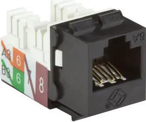 Black Box GigaTrue2 CAT6A Keystone Jack - Unshielded RJ-45 Black