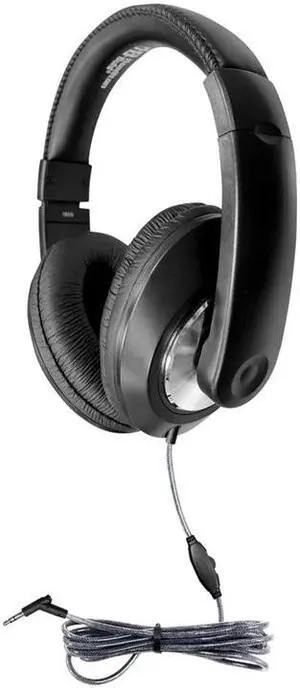 HamiltonBuhl Smart-Trek™ Deluxe Stereo Headphone with In-Line Volume Control and 3.5mm TRS Plug (ST1BK) - Black