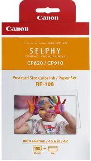 Canon 8568B001 Rp 108 - 1 - Print Ribbon Cassette And Paper Kit - For Selphy Cp1000, Cp910, Cp910 Printing Kit