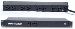 Minuteman OES1020HV PDU 120VAC 16A 1U/0U 2FRONT/8BACK NEMA 5-15R OUTLETS
