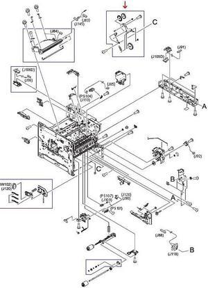 HP 5851-2766 Swing Plate Assembly - For Tray 2 Paper Lift Assembly - Located Between The Main Gear Assembly And The Fuser, Just Above The Power Supply - Contains Swing Plate Assembly And New Fuser Pr