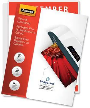 FELLOWES 5204002 Fellowes 5204002 5mm letter-size laminating pouches 50 pk