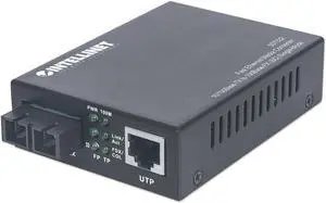 Intellinet Fast Ethernet Single Mode Media Converter, 10/100Base-TX to 100Base-FX (SC) Single-Mode, Wavelength 1310 nm, 20 km (12.4 mi)