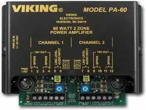 Viking Electronics PA-60 60W Compact Two Zone Amplifier