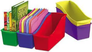 Storex Industries 70105U06C Interlocking Book Bins, Plastic