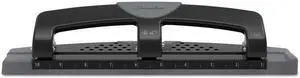SWINGLINE A7074134 Three-Hole Paper Punch,12 Sheets,Blk/Gry