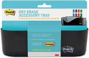 POST-IT DEFTRAY Dry Erase Accessory Tray,Plastic,Black