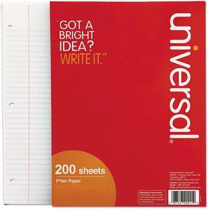 General Supply UNV20920 Filler Paper, 8 X 10 1/2, Wide Rule, White, 200 Sheets/Pack