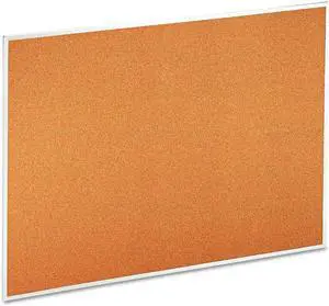 UNIVERSAL Bulletin Board Natural Cork 48 x 36 Satin-Finished Aluminum Frame